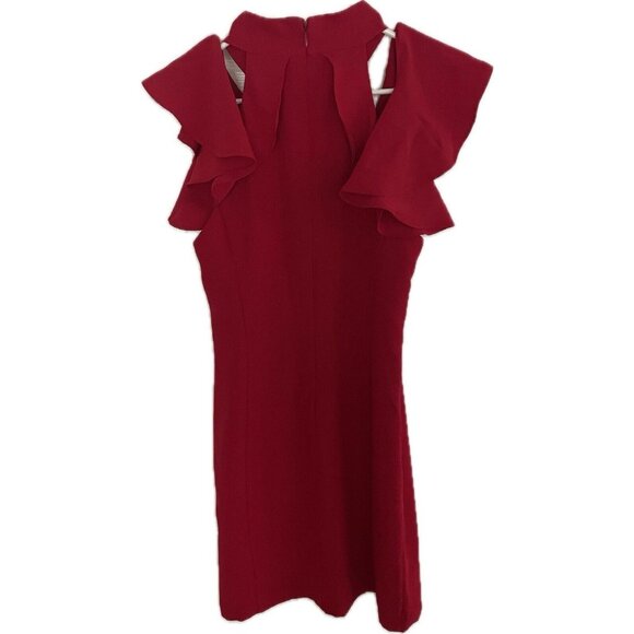 Amanda Updichard X Revolve Red Ruffle Cold Shoulder Dress Small NWOT - Picture 4 of 10